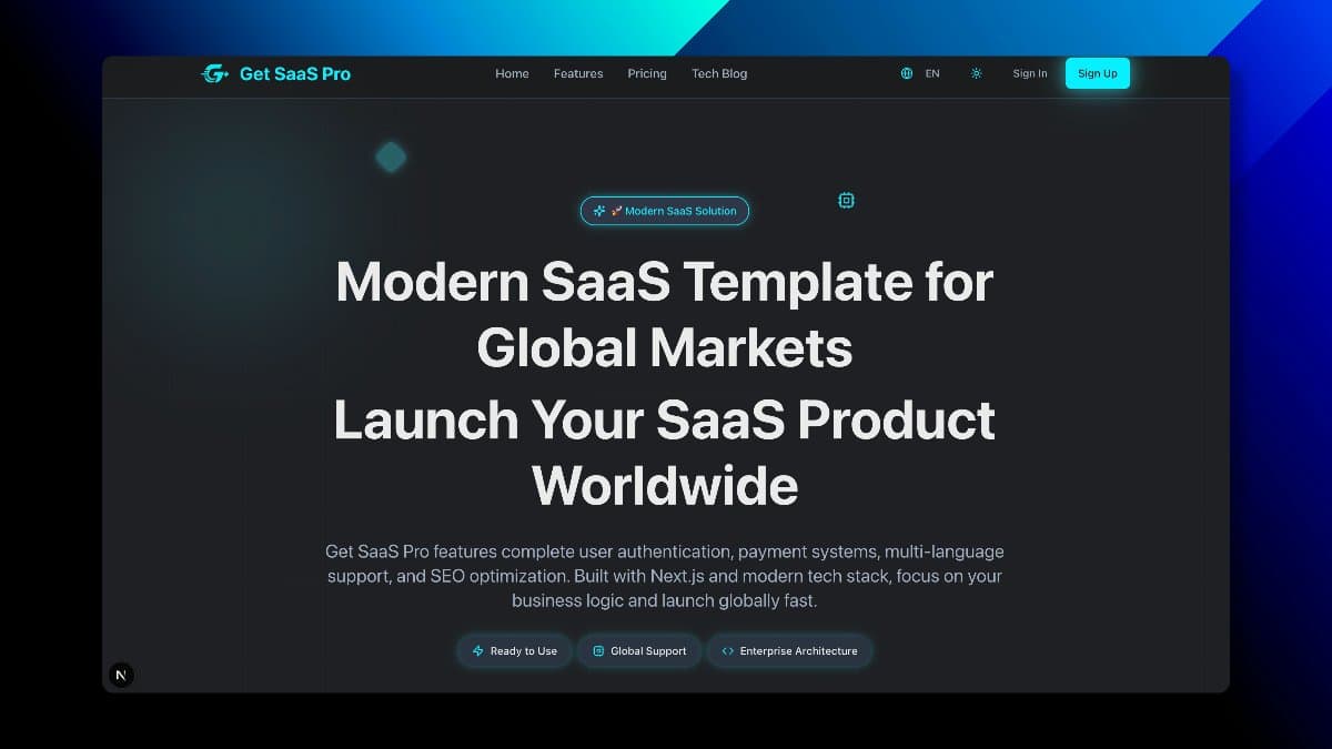 Preview image of Get SaaS Pro SaaS template