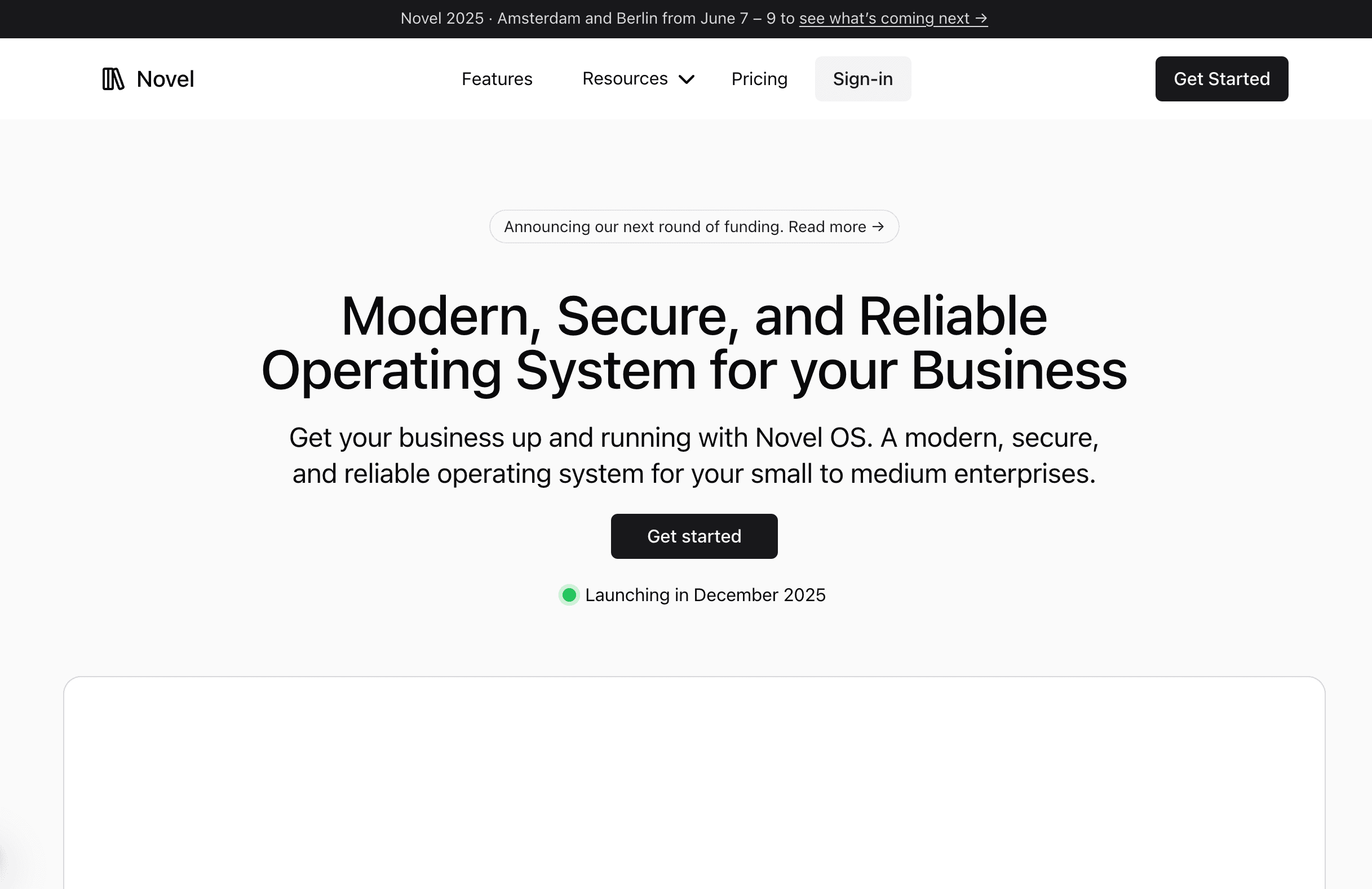 Preview image of Novel SaaS template